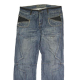 MONOPOL Mens Jeans Blue Regular Straight Denim Medium W38 L32 Stylish Pockets