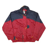 R&R Mens Red & Navy Casual Nylon Jacket XL Zip Collar Long Sleeve