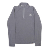 THE NORTH FACE Womens Grey Pullover Plain 1/4 Zip Basic Knit XS Outdoor Layering