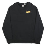 LEVI'S Mens Black Sweatshirt XL Crew Neck Cotton Blend Pullover Classic
