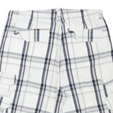 LEE Mens Shorts White & Grey Check Cargo L W33 Comfort Style Pocketed