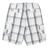 LEE Mens Shorts White & Grey Check Cargo L W33 Comfort Style Pocketed