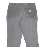 CARHARTT Mens Cotton Blend Grey Relaxed Straight Trousers W36 L30 Workwear