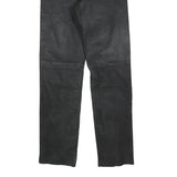 TANGO Womens Leather Black Slim Trousers W28 L32 Button Closure Stylish