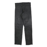 TANGO Womens Leather Black Slim Trousers W28 L32 Button Closure Stylish