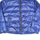 REPLAY Mens Blue Bomber Jacket S Polyester Blend Puffer Zip Up Padded