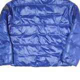 REPLAY Mens Blue Bomber Jacket S Polyester Blend Puffer Zip Up Padded