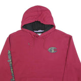 CHAMPION Mens Maroon Hoodie XL Camo Print Logo Pullover Casual Cotton Blend