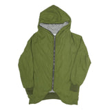 LESARA Womens Green Olive Hooded Jacket S Polyester Blend Casual Zip Up Hood
