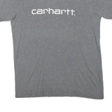 CARHARTT Mens Grey Logo T-Shirt M Short Sleeve Crew Neck Casual Cotton Blend