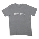CARHARTT Mens Grey Logo T-Shirt M Short Sleeve Crew Neck Casual Cotton Blend