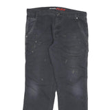 DICKIES Mens Cotton Blend Black Regular Fit Straight Leg Trousers W36 L32
