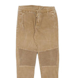 Womens Beige Cotton Blend Relaxed Drawstring Waist Trousers W28 L29 Casual