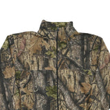 Mens Brown Green Camouflage Cotton Blend Zip Jacket XL Outdoor Plain