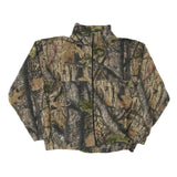 Mens Brown Green Camouflage Cotton Blend Zip Jacket XL Outdoor Plain