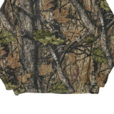 Mens Brown Green Camouflage Cotton Blend Zip Jacket XL Outdoor Plain