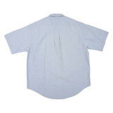 TOMMY HILFIGER Mens Blue Check Shirt XL Cotton Blend Button-Down Collar Short