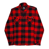 Dickies Checked Flannel Shirt - Large Black Cotton