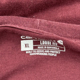 Vintage Carhartt T-Shirt - XL Burgundy Cotton