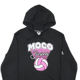 ADIDAS Womens Black Moco Juniors Pullover Hoodie M Cotton Blend Graphic