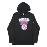 ADIDAS Womens Black Moco Juniors Pullover Hoodie M Cotton Blend Graphic