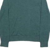 TOMMY HILFIGER Mens Green Cotton Blend Plain V-Neck Basic Knit Jumper S