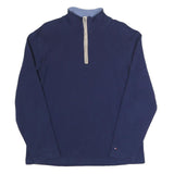TOMMY HILFIGER Mens Navy Plain Cotton Pullover Crew Neck Basic Knit M Classic
