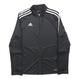 ADIDAS Womens Black & Pink Track Jacket S Polyester Zip Athletic Sportswear
