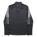 ADIDAS Womens Black & Pink Track Jacket S Polyester Zip Athletic Sportswear