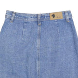 MY STYLE Womens Blue Denim Mini Cotton Skirt XS Button Front Pockets
