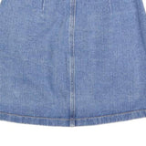 MY STYLE Womens Blue Denim Mini Cotton Skirt XS Button Front Pockets