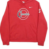 NIKE Mens Red Cascades Pullover Hoodie L Soft Cotton Blend Sports Sweatshirt