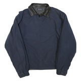 NAUTICA Mens Navy Blue Jacket L Polyester Blend Plain Zip Collar Lightweight