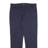 LEVI'S Mens Cotton Blend Navy Regular Straight Trousers W34 L30 Casual Zip