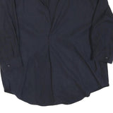 ZARA Womens Navy Basic Top Long Sleeve Collar Shirt M Lightweight