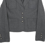 TALLY WEIJL Womens Grey Cotton Tailored Jacket M Button Plain Wool-Blend