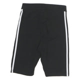 ADIDAS Womens Shorts Black & White Casual Cotton Blend UK 10 W25 Athletic