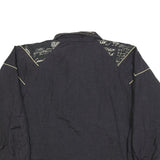 EVR Womens Black Nylon Zip Jacket M Printed Pattern Casual Lightweight Outerwear