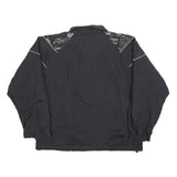 EVR Womens Black Nylon Zip Jacket M Printed Pattern Casual Lightweight Outerwear