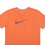 NIKE Mens Orange Air Graphic T-Shirt L Short Sleeve Crew Neck Cotton Blend