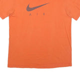 NIKE Mens Orange Air Graphic T-Shirt L Short Sleeve Crew Neck Cotton Blend