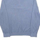NAUTICA Mens Blue Plain Pullover Jumper Crew Neck Basic Knit L Cotton Blend