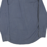 WRANGLER Mens Blue Patterned Cotton Blend Shirt M Button Long Sleeve Casual