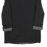 Womens Black & Grey Button Wool Blend Jacket UK 12 Classic Long Sleeve Plain