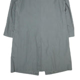 Mens Grey Coach Coat M Polyester Blend Plain Button Closure Regular Fit Pockets