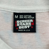Single Stitch Screen Stars Graphic T-Shirt - Medium White Cotton Blend