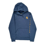 Carhartt Spellout Hoodie - XS Blue Cotton