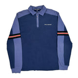 Polo Sport Striped Rugby Shirt - Large Blue Cotton