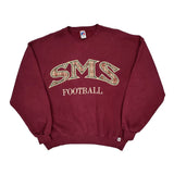 Made In USA Russell Athletic Sms Football Sweatshirt - 2XL Burgundy Cotton