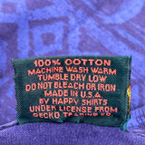 Gecko Single Stitch T-Shirt - Large Blue Cotton